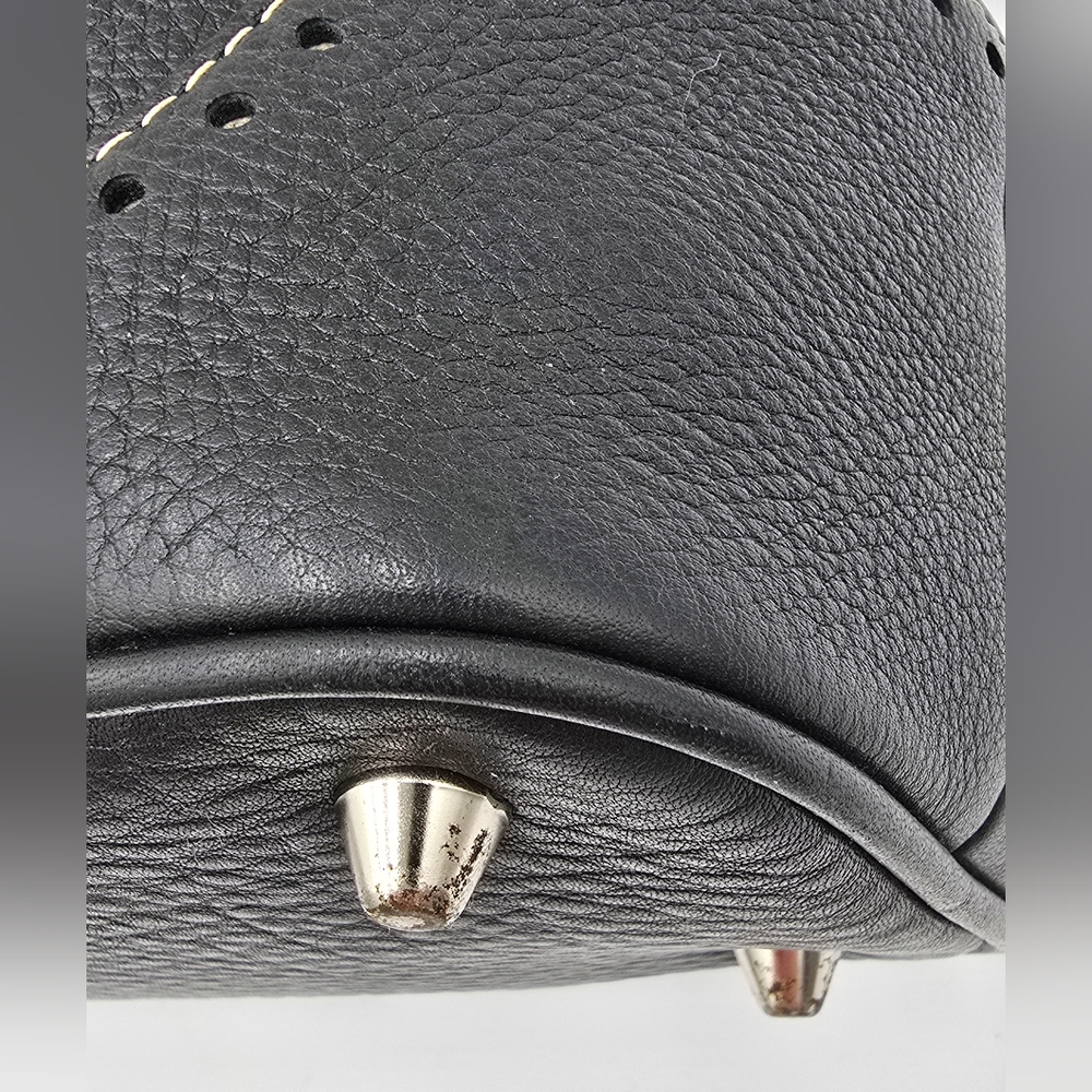 🌻VINTAGE!🌻Coach Y2K Hampton Luxury Tassel Satchel + Shoulder Chain Strap,Black - Picture 6 of 16